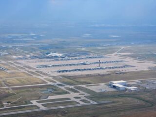 Denver International Airport aerial view used for FAA airport grants story